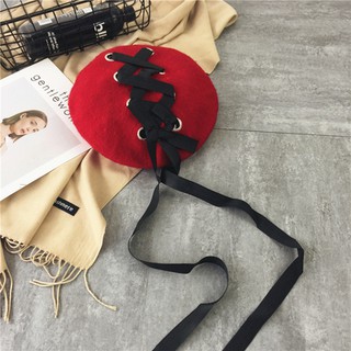 beret mũ nón đan dây chéo