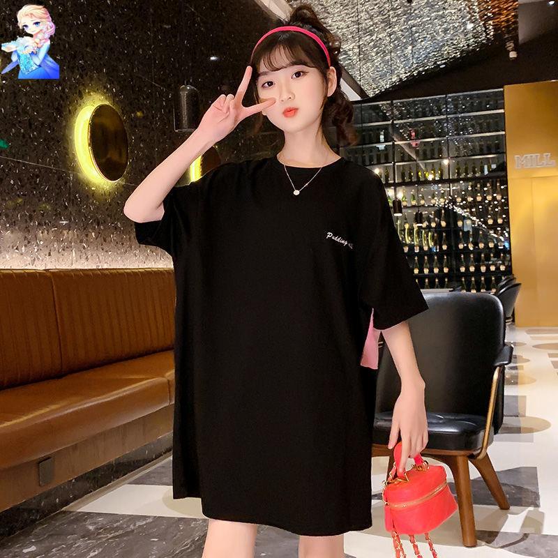 Đầm Thun Tay Ngắn Phong Cách Phương Tây Thời Trang Mùa Hè Hàng Mới Dành Cho Bé Gái 2022