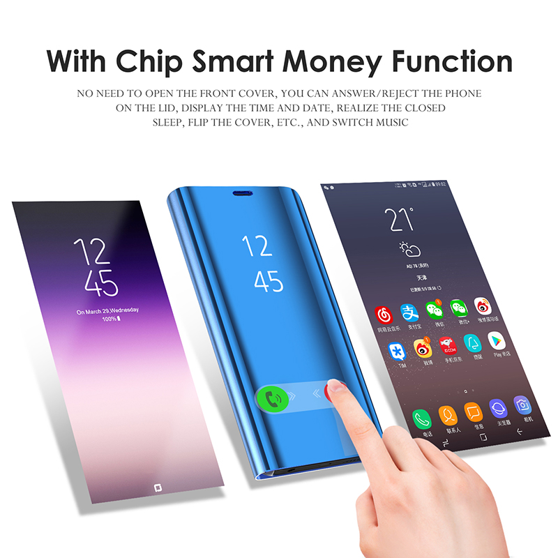 Ốp điện thoại nắp gương gập thông minh cho Samsung Galaxy S8 S9 Plus S7 Edge S8 Plus Note 5 8 9