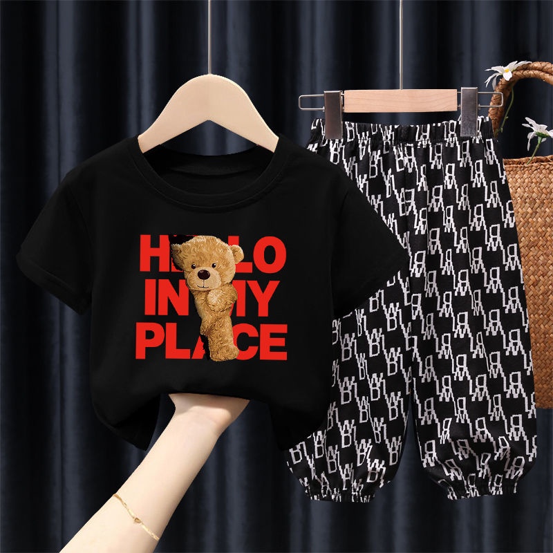 Set áo thun tay ngắn và quần dài thời trang cho bé 1-7 tuổi