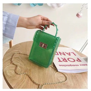 (PL014-1)Túi xách nữ trong suốt dáng hộp chữ nhật mẫu mới nhỏ gọn tiện dụng