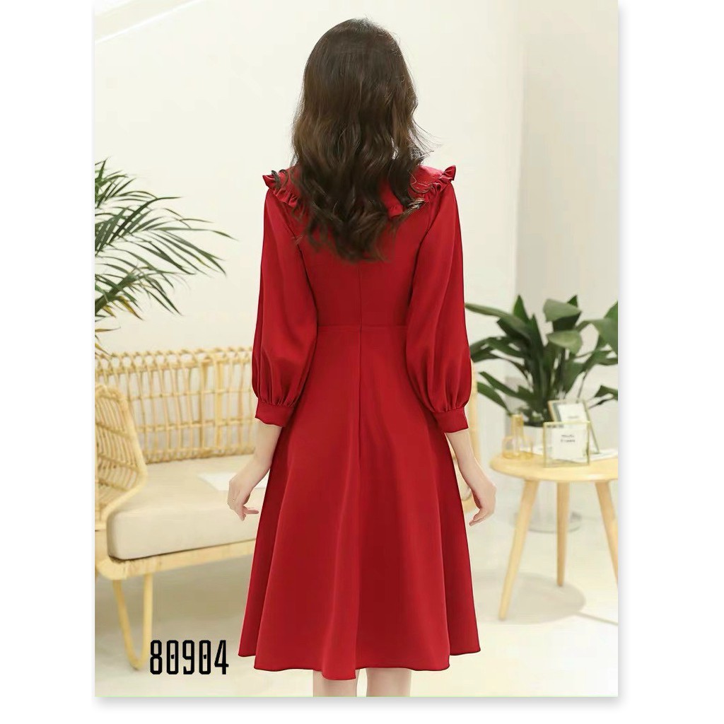 ĐẦM XÒE NỮ CỔ SƠ MI TAY BỒNG PHONG CÁCH SANG TRỌNG QUÝ TỘC ĐỦ SIZE S M L XL XXL HHP