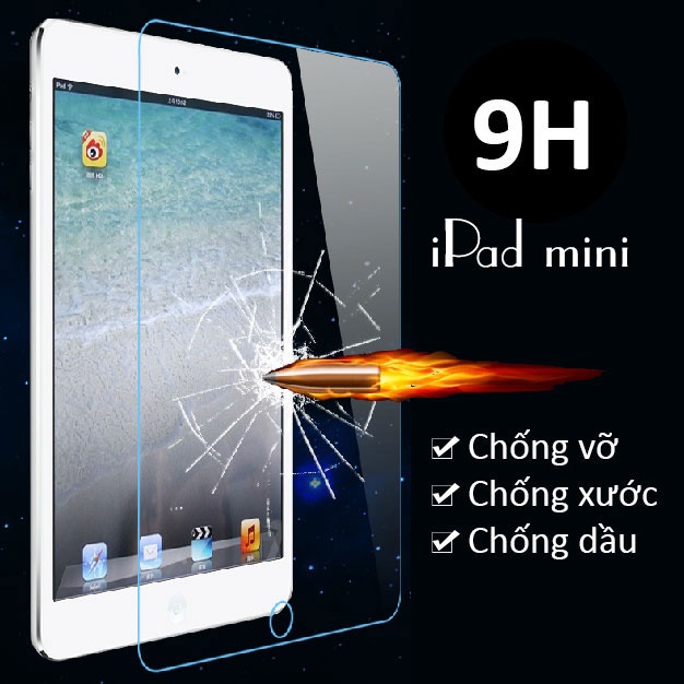 Kính cường lực cho iPad Mini 5 6 1 2 3 4 chống xước chống vỡ