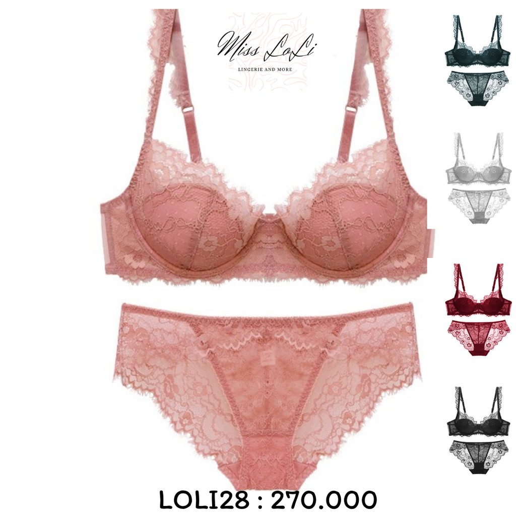 [FREESHIP] Bộ Đồ Lót Nữ LOLI28, Áo Lót Có Gọng Không Mút, Áo Ngực Có Miếng Lót Mỏng Gợi Cảm
