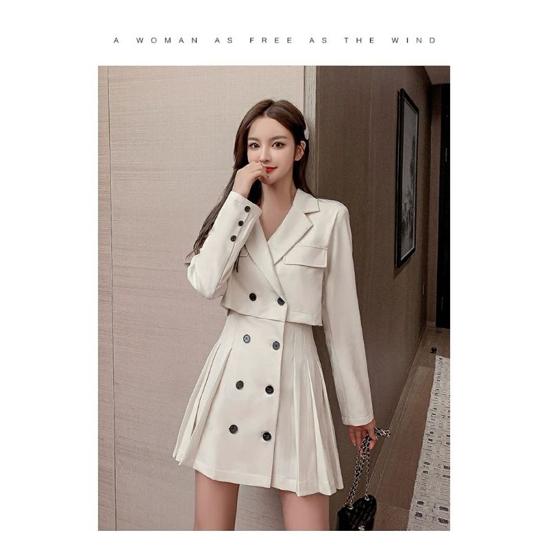 Váy dáng vest dọc cúc thân