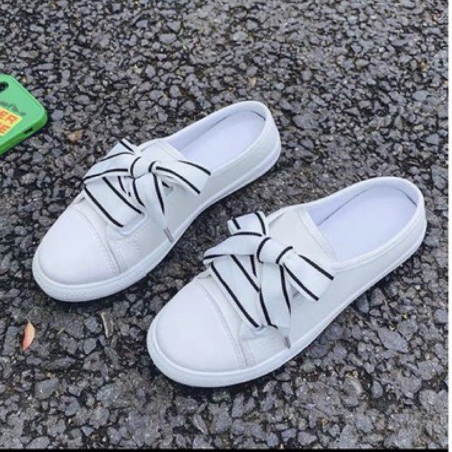 Giày sục vải đan dây thắt nơ siêu rẻ siêu xinh