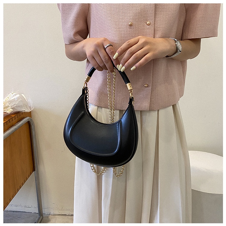 Túi Xách Da PU Màu Trơn Phối Dây Xích Thời Trang Hàn Quốc Cao Cấp