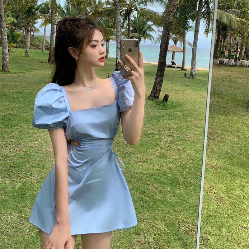 Đầm dáng a tay bồng mini Emilyshop