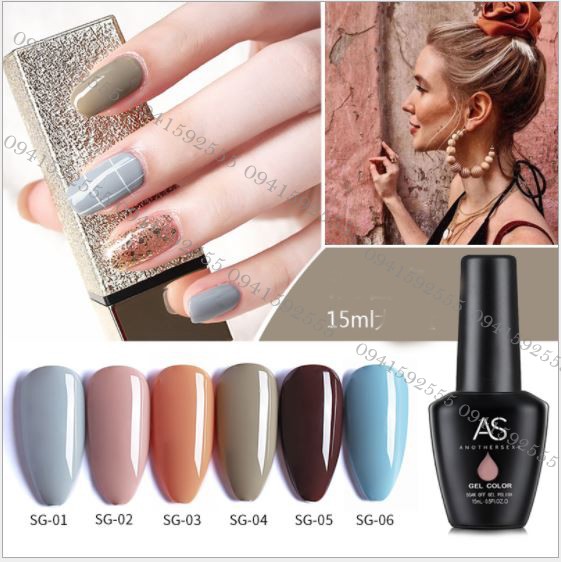 Sơn gel AS mã SG chọn lẻ 6 chai 15ml siêu HOT siêu xịn