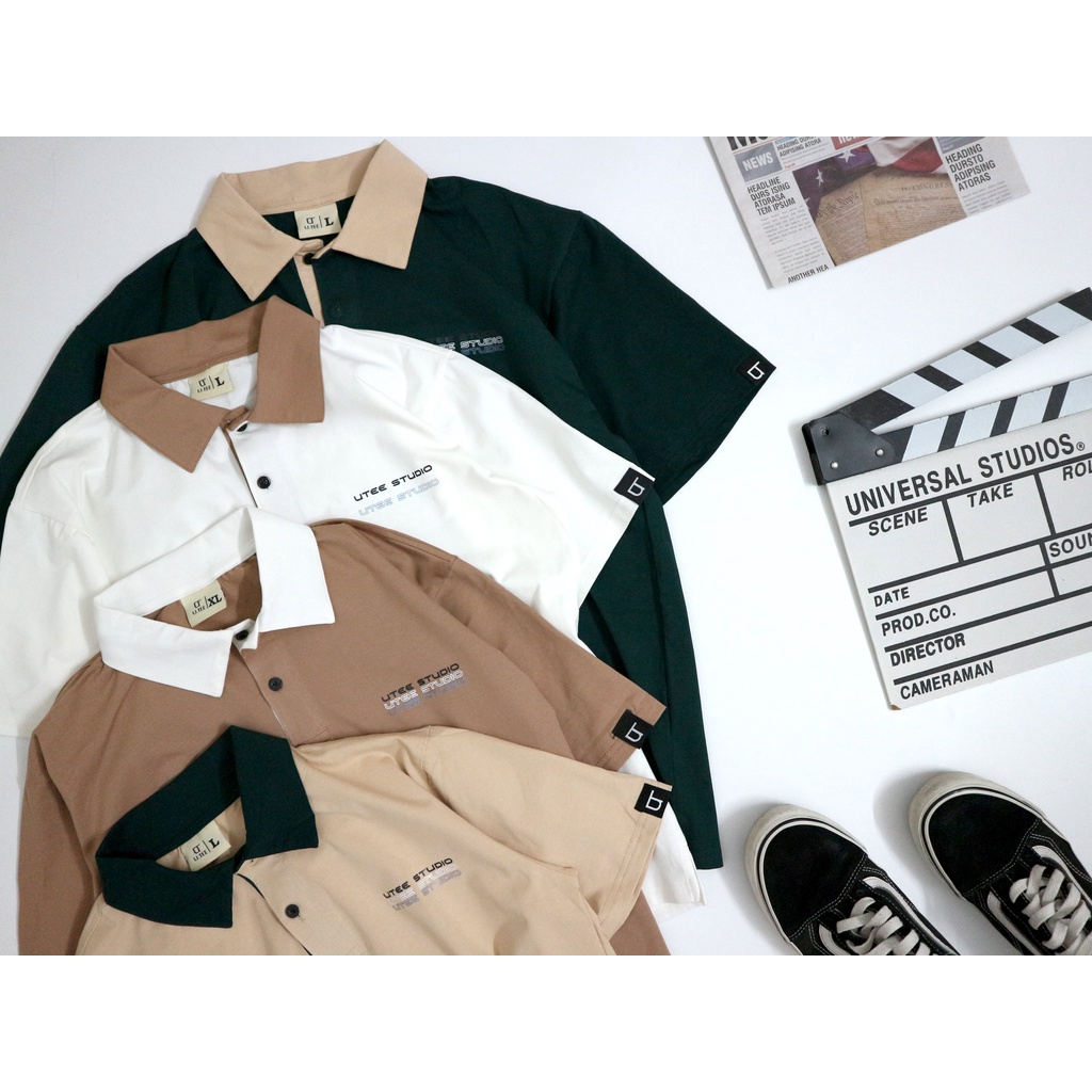 Áo Polo Phối Màu Unisex U.Tee Studio Chất Liệu 100% Thun Cotton Lạnh Cute Trẻ Trung Năng Động