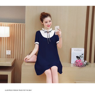 Váy bầu xanh than hai lớp