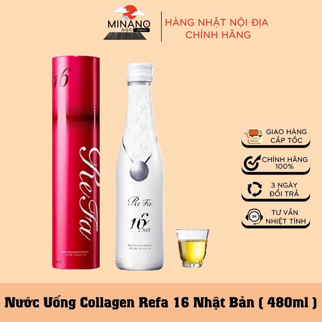 Collagen Refa Enricher 16 Enricher 16 nước uống đẹp da ngừa lão hóa , nếp nhăn chảy xệ da Nhật Bản 480ml Hàng Chuẩn