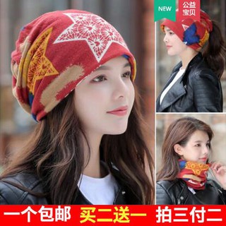 Mũ len trùm đầu đa năng thời trang mùa đông cho nữ