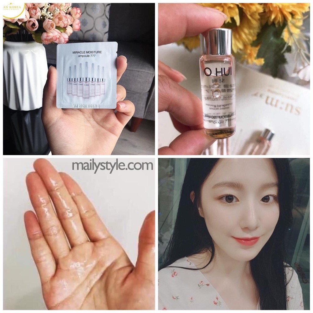 Sample tinh chất huyết thanh 777 Ohui siêu dưỡng ẩm dưỡng trắng và căng bóng da - Miracle Moisture Ampoule Ohui 777 1ml | BigBuy360 - bigbuy360.vn
