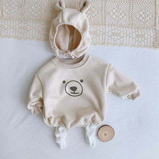 Body gấu nỉ kèm mũ tai gấu cho bé, set bộ cute cho bé yêu ❤️❤️