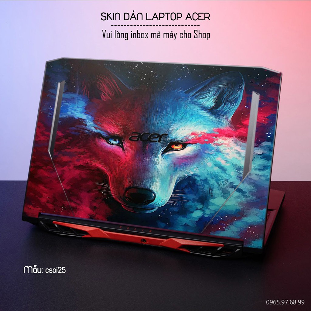 Dán decal cho các dòng Laptop Acer in hình con Sói cực đẹp