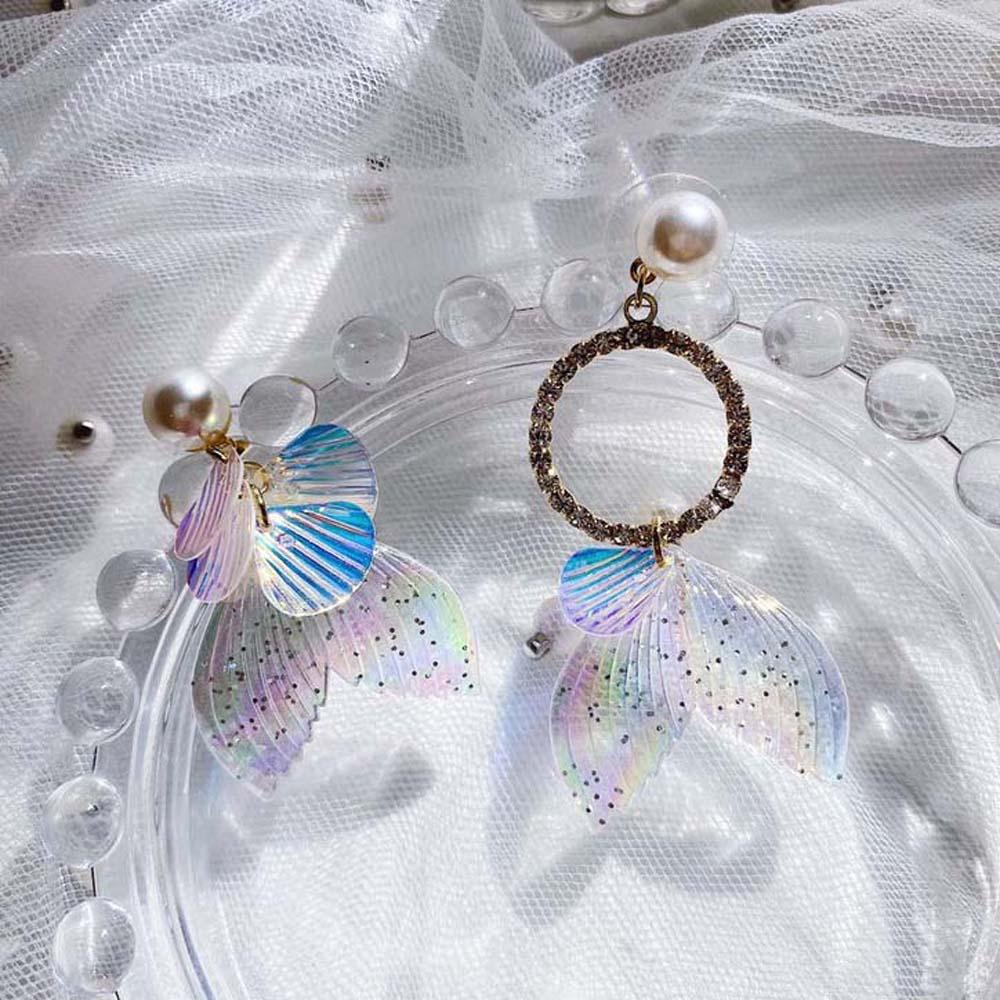 Bông Tai Hình Đuôi Cá Bằng Hợp Kim Acrylic Phong Cách Hàn Quốc Thời Trang Cho Nữ