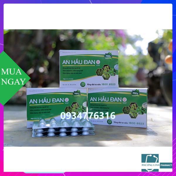 An hầu đan dành cho người bị viêm amidan, viêm họng hạt, hộp 20 viên