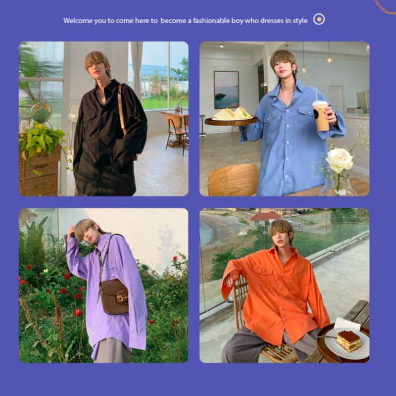 Áo sơ mi tay dài thời trang Hàn Quốc có 5 màu tùy chọn cho nam và nữ