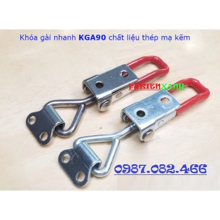 Khóa gài nhanh, kẹp định vị, cam kẹp inox 304 và thép mạ kẽm dài 90mm - KGA90 5.0