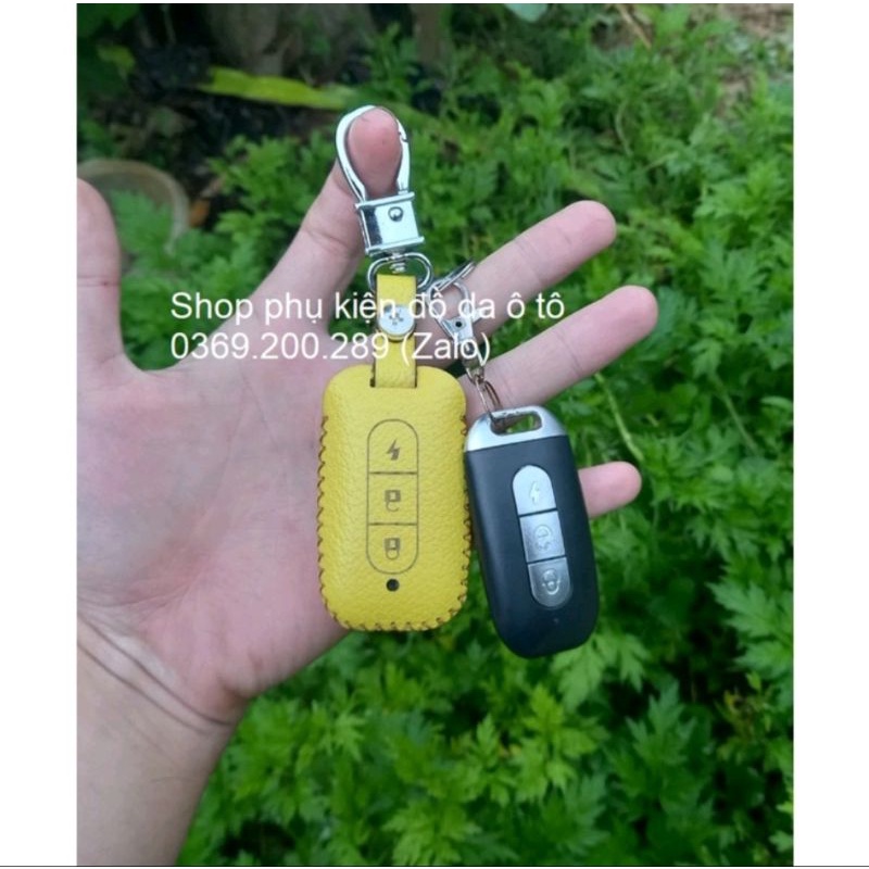 Bao da chìa khóa xe điện Vinfast Klara A2 a2 ,Feliz,Vf Felix bằng da bò