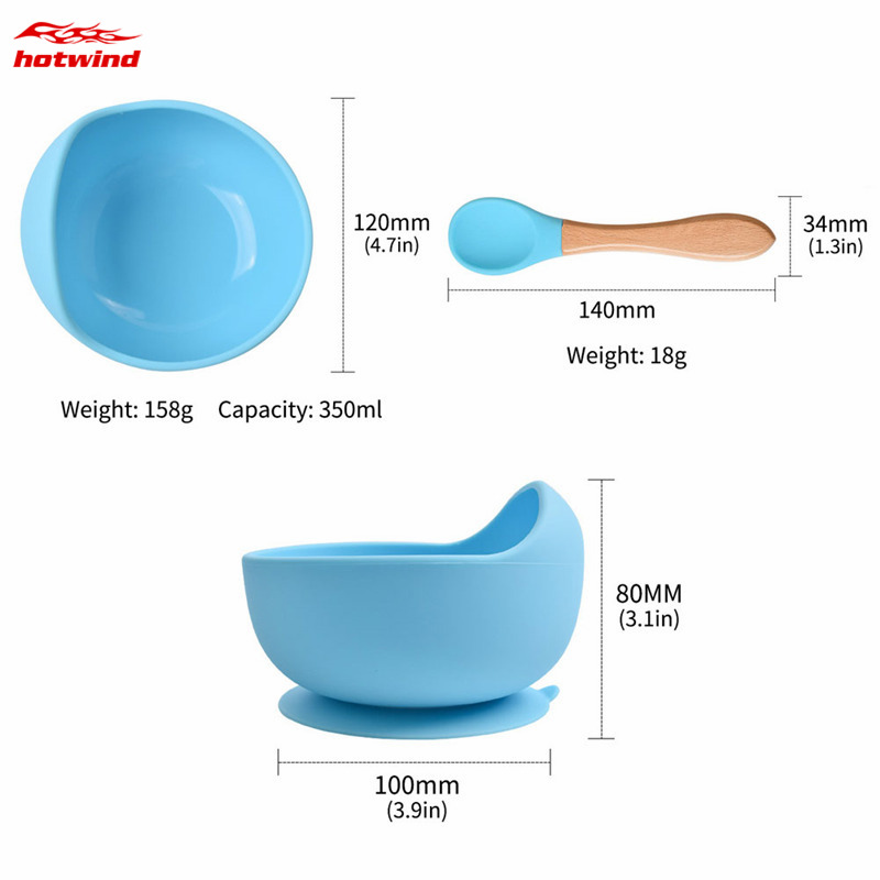 HW Bát Ăn Silicon Có Tay Cầm Chống Trượt Cho Bé