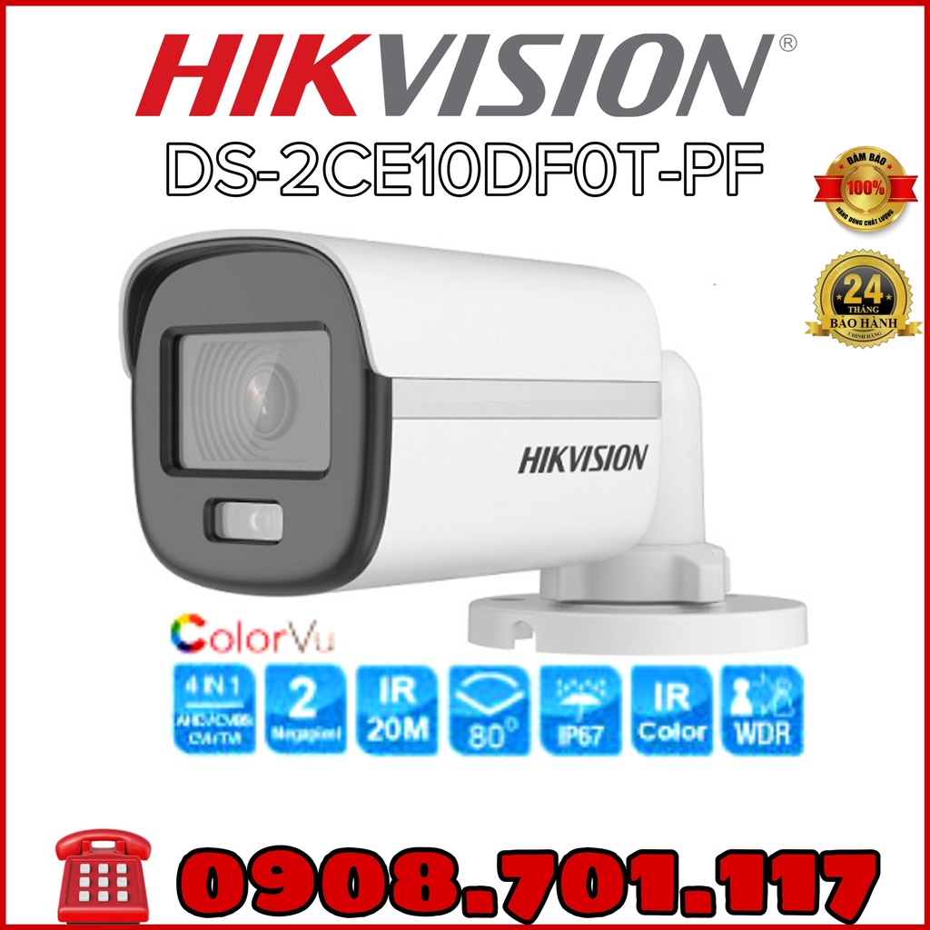 Camera HD-TVI 2.0 Megapixel HIKVISION DS-2CE10DF0T-PF