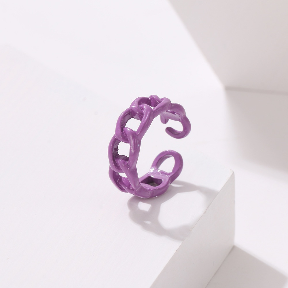 Korean Fashion Acrylic Buckle Resin Ring Fresh and Cute Girl Index Finger Ring Clay Ring Gift