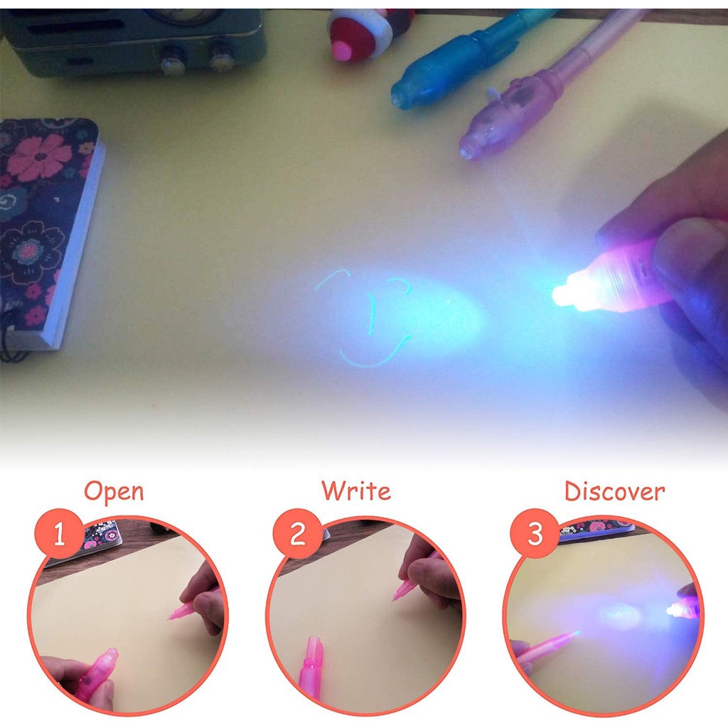 Bút Mực Vô Hình Với Đèn UV Bí Mật Dễ Thương