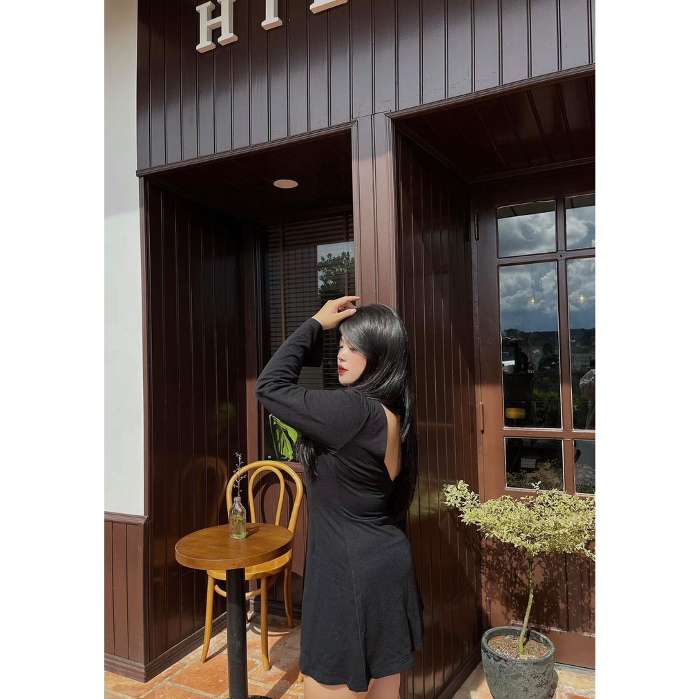 BIGSIZE B55 - ĐẦM CỔ TRÒN KHOÉT LƯNG