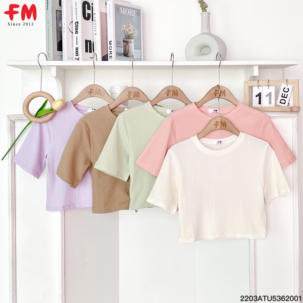 Áo thun crop nữ FM Style chất xốp co giãn Hàn năng động, thời trang 220320604