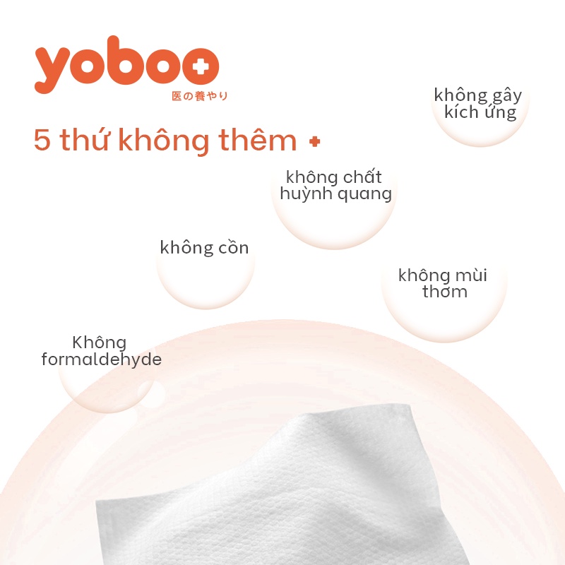 Combo 3 6 Gói Khăn giấy ướt yoboo | 100 Tờ Dịu Nhẹ Không Chất Bảo Quản Không Mùi | Thương Hiệu Nhật | Chính hãng