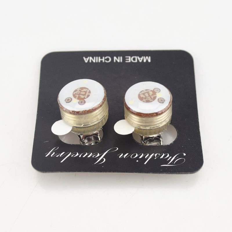 1 đôi Khuyên tai LED phát sáng độc đáo bông tai phát sáng khuyên tai đèn led dạng tròn