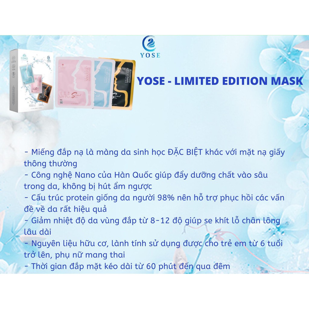 Mặt nạ da sinh học COKO NANO CELL VLINE  chống lão hóa da YOSE