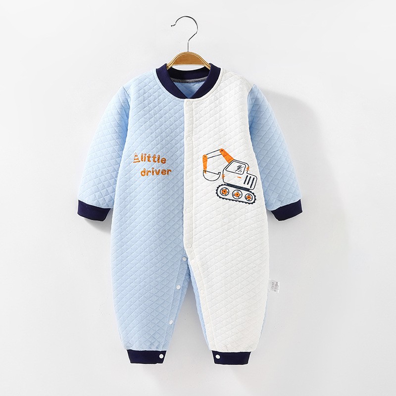 Bộ body bóng chày bé trai bé gái Mario Store bodysuit chần bông cho bé chất cotton hàng xuất khẩu