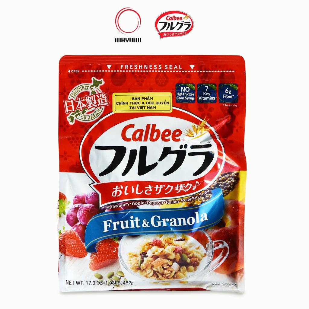 Gói 482g Ngũ cốc trái cây Calbee Nhật Bản