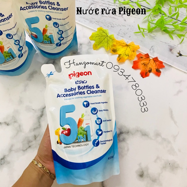 Nước rửa bình/dung dịch rửa bình sữa và rau củ quả Pigeon 450ml