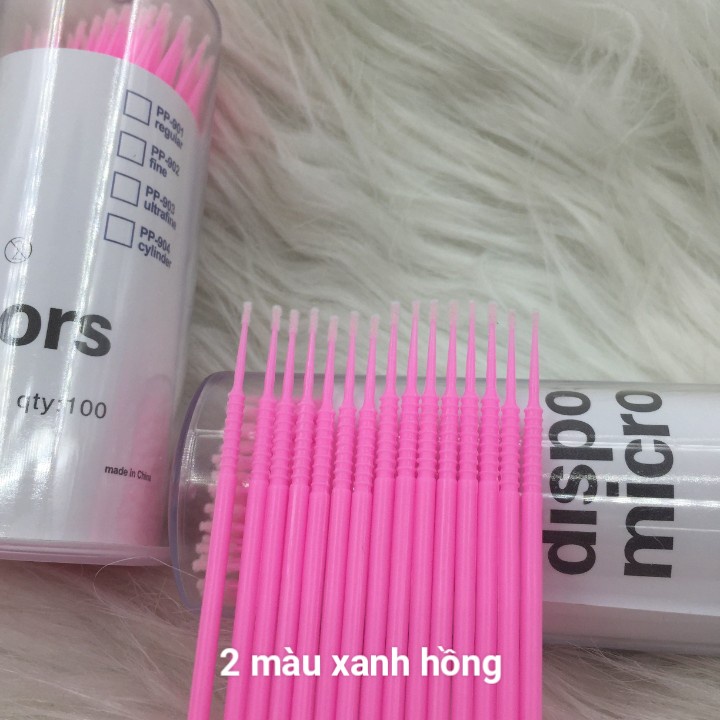 Tăm tháo mi - gỡ mi đàu nhỏ hũ 100 cây - dụng cụ nối mi