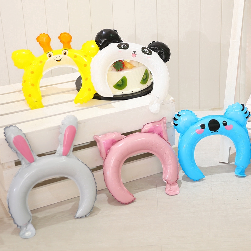 Bong bóng dạng băng đô họa tiết động vật đáng yêu độc đáo dành cho trang trí sinh nhật