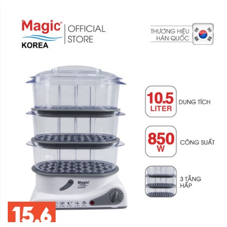 Máy hấp thực phẩm 3 tầng Magic Korea A61