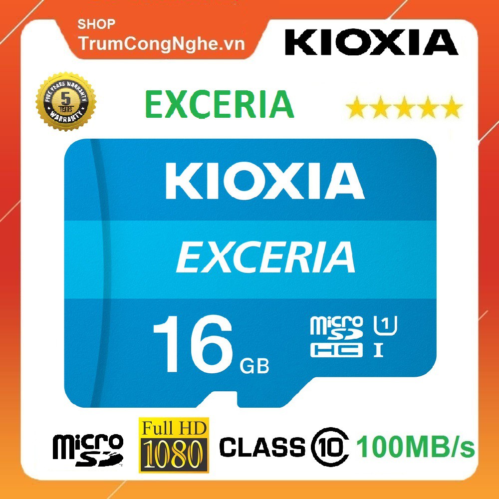 Thẻ nhớ 16GB KIOXIA (Toshiba) Exceria microSDHC Class10 100MB/s Tốc Độ Cao