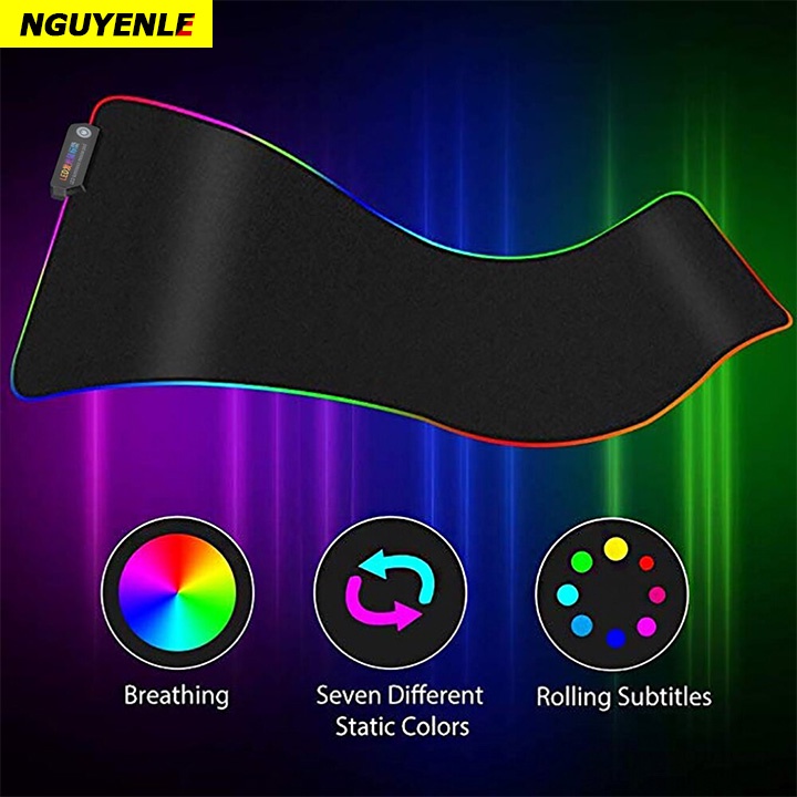 Mousepad Miếng lót chuột Led RGB full size 80cm x 30cm, 300 x 250cm