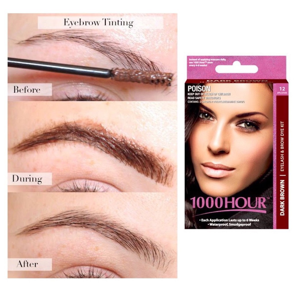 Thuốc Nhuộm Lông Mày Và Mi 1000 Hour Eyelash & Brow Dye Kit 3 Màu Đen - Nâu - Nâu Đen