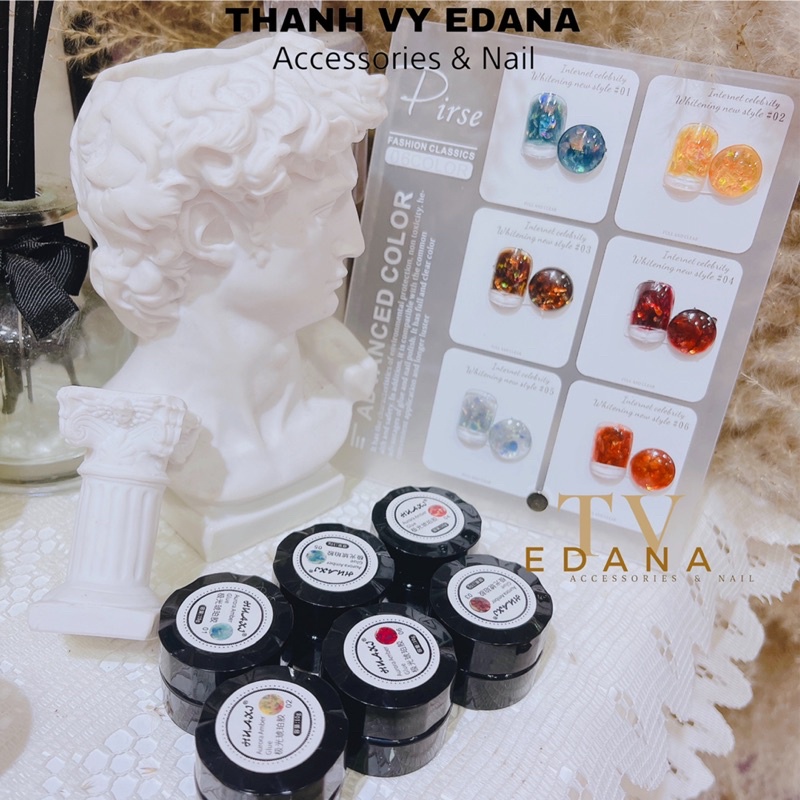 Gel nhũ khổng tước HUAXI 6 hũ màu