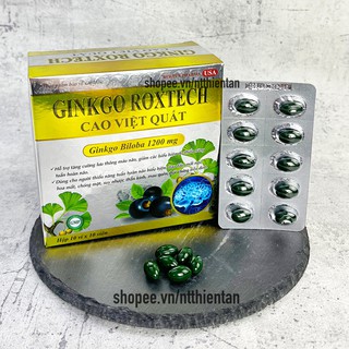 Hoạt huyết dưỡng não GINKGO ROXTECH CAO VIỆT QUỐC, Ginko biloba 1200mg giúp bổ não, tăng cường trí nhớ - Hộp 100 viên