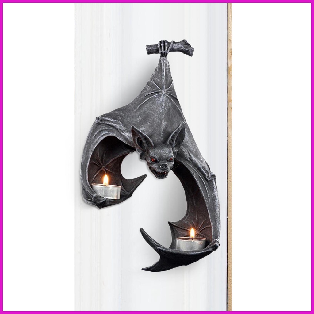 Giá Đỡ Đèn Cầy Bằng Resin Màu Đen Phong Cách Gothic Độc Đáo Trang Trí Nhà Cửa