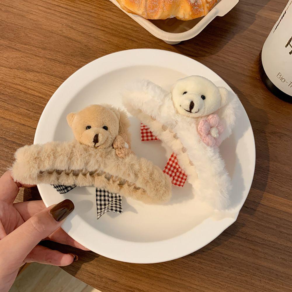 FORBETTER Kẹp Tóc Hình Móng Vuốt Gấu Bằng Lông Nhung Dễ Thương Xinh Xắn Dành Cho Nữ