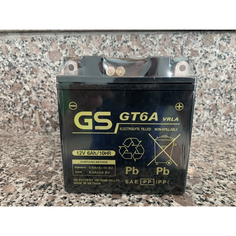 Ắc quy GS GT6A(12V-6ah)Bảo Hành 6 Tháng Xài cho xe Dream,Wave,Future