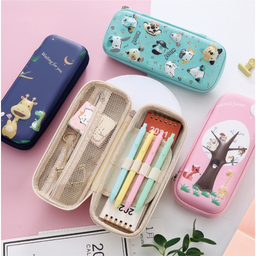 [Hàng Sẵn] Hộp đựng bút EVA + PU 2021 Sức chứa lớn Tiện Ích