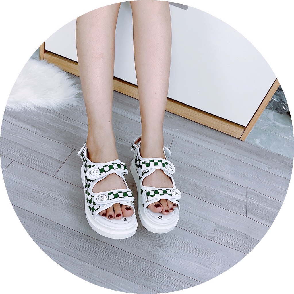 DÉP XĂNG ĐAN HỌC SINH 2 QUAI CARO ĐẾ BÁNH MÌ SIÊU NHẸ HÀNG ĐẸP